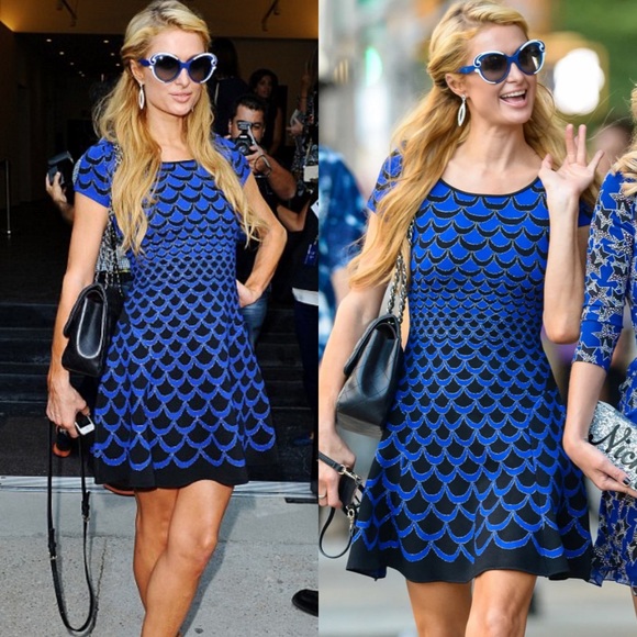 Loved Alina In Blue Rayon Short Casual Dress - Picture 5 of 11